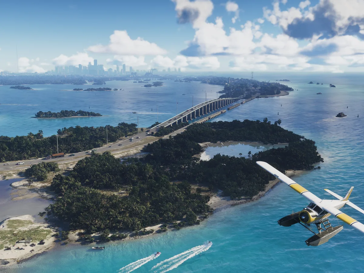 Leonida Keys, A tropical island chain inspired by the Florida Keys — causeways, stilt houses and smuggling routes.